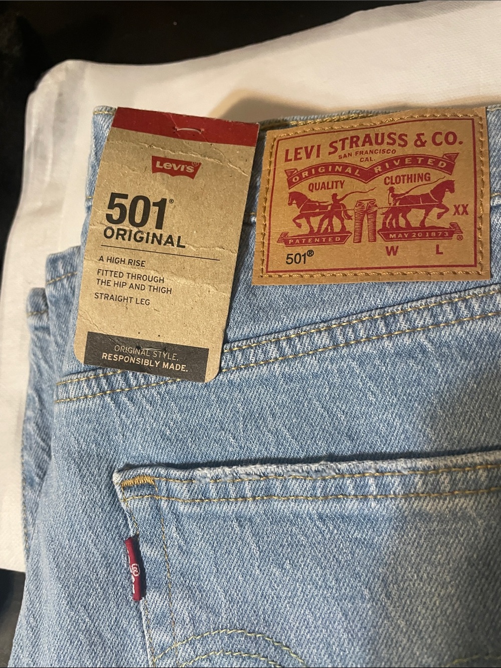 Levi's 501 Original Straight Men’s Jeans - Light Blue Denim